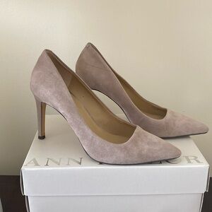 Ann Taylor Kylie Suede Pump in Soft Fawn (Taupe)